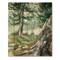Designart - Pine Forest In The Early Morning - Lake House Print on Natural Pine Wood